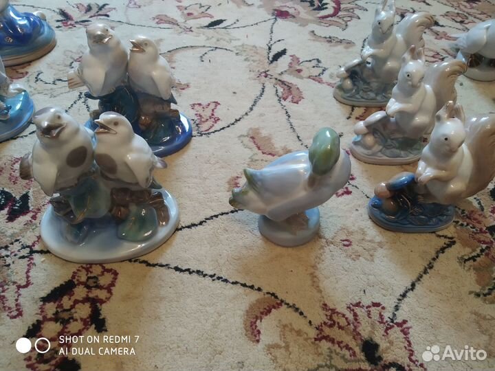 Статуэтки СССР старая гжель, с1940-1960 года