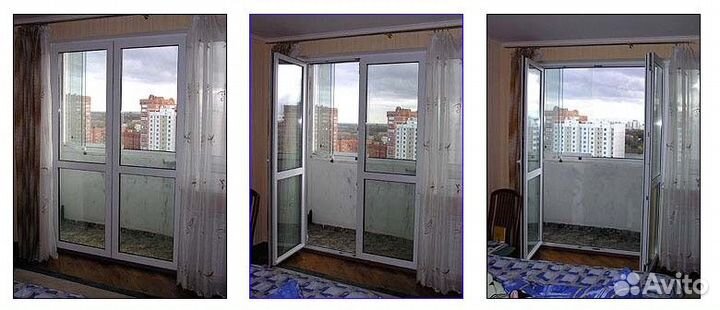 Балконная дверь штульповая, 1500х2100 мм