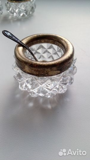 Солонка.Хрусталь.Серебро 875.СССР