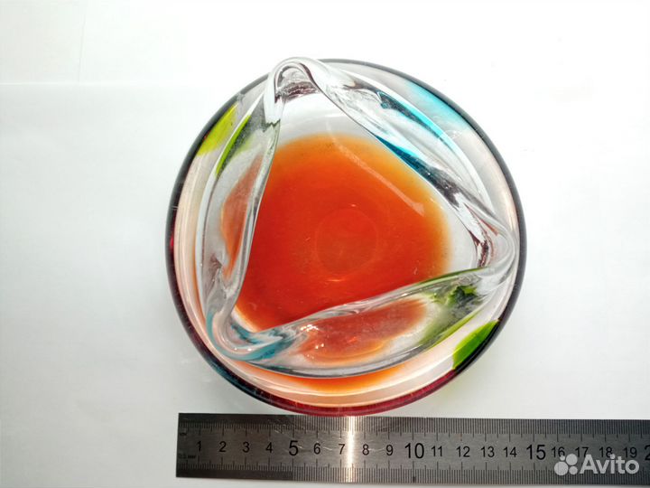 Пепельница из цветного стекла СССР