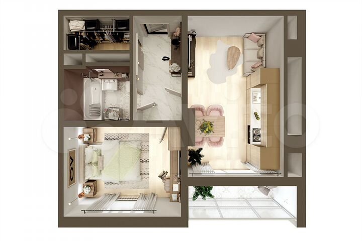 1-к. квартира, 44,3 м², 2/5 эт.