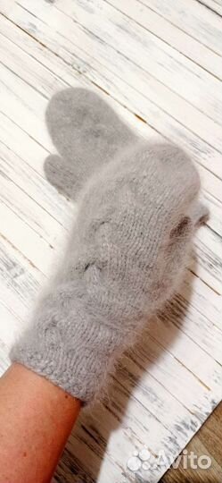 Варежки из пуха норки