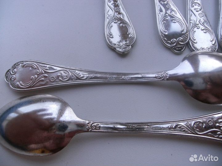 Ложечки чайные серебро 800 проба.вес 90 гр