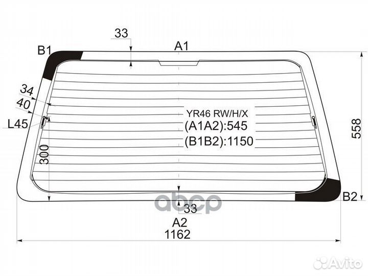 Стекло заднее с обогревом toyota townace/noah