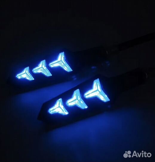 Поворотники для мотоцикла универсальные (Синий) 30