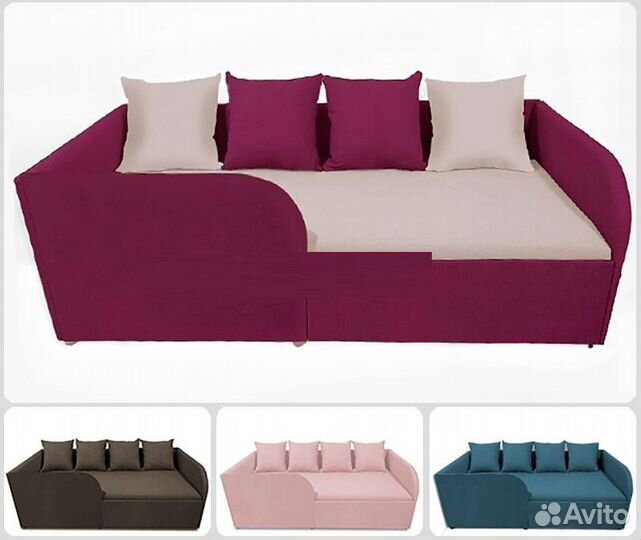 Детский диван с бортиком-ограничителем Ф