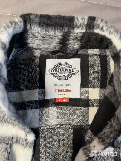 Рубашка в клетку теплая женская