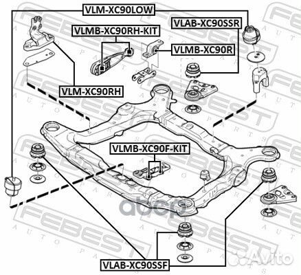 Подушка двигателя правая vlmxc90RH Febest