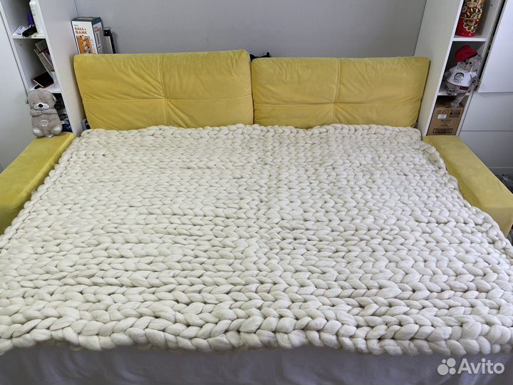 Плед из шерсти мериноса новый