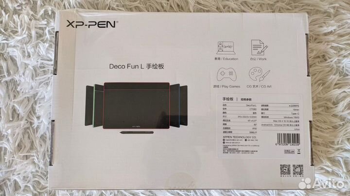 Графический планшет Xp-pen deco fan L (синий)