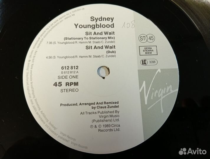 Sydney Youngblood Sit And Wait винил 1989 house