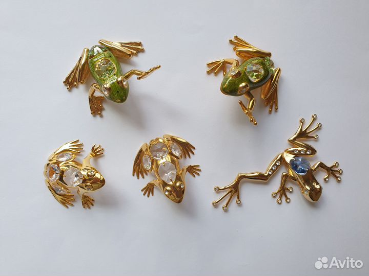 Фигурки лягушек с кристаллами Swarovski