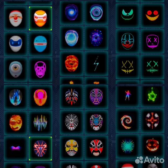 Светодиодная led маска для вечеринок (новый год)