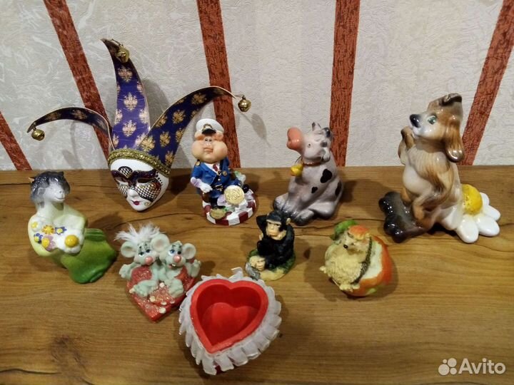 Венецианская маска, интерьерные фигурки - 6 шт