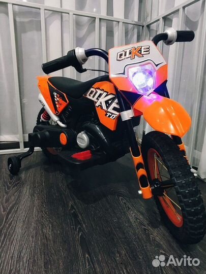 Детский кроссовый электромотоцикл Qike TD Orange