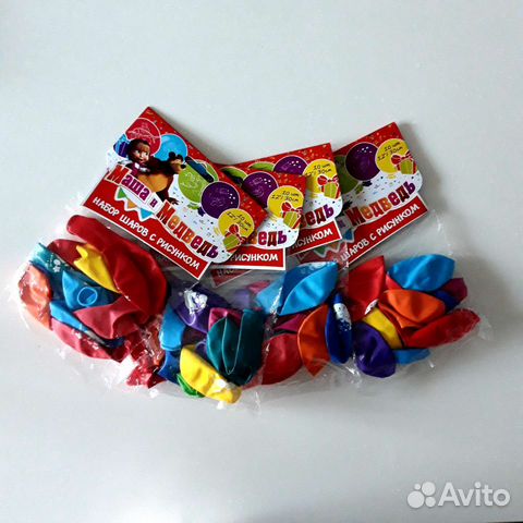 Набор шаров с рисунком Маша и Медведь