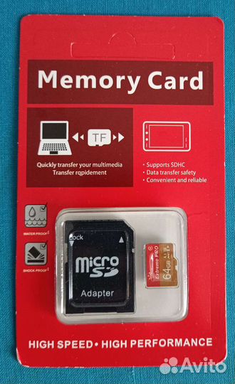 Карта памяти MicroSD 64Gb