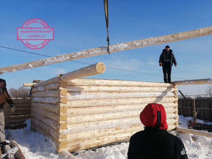 Срубы бань 5х4 с выносом под террасу 2м