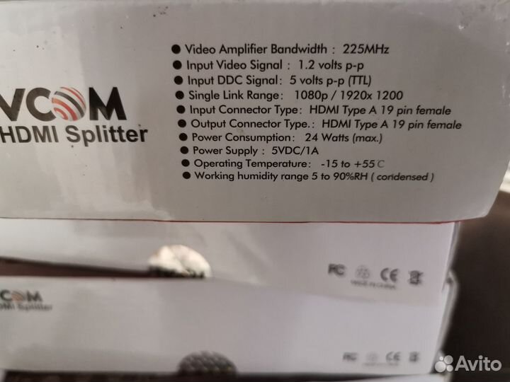 Hdmi splitter 1x2 vcom DD412A