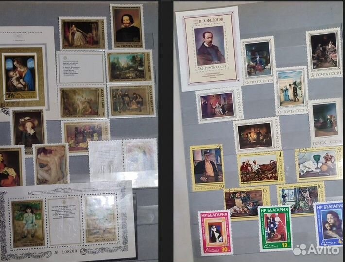 Коллекция марок русские художники с кляссером