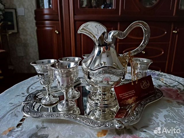 Коньячный набор серебрянный