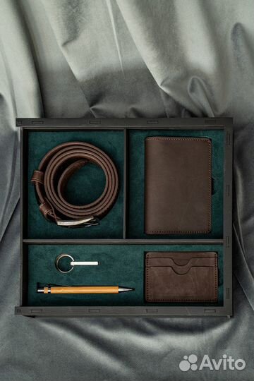 Подарочный набор натуральная кожа/ гравировка