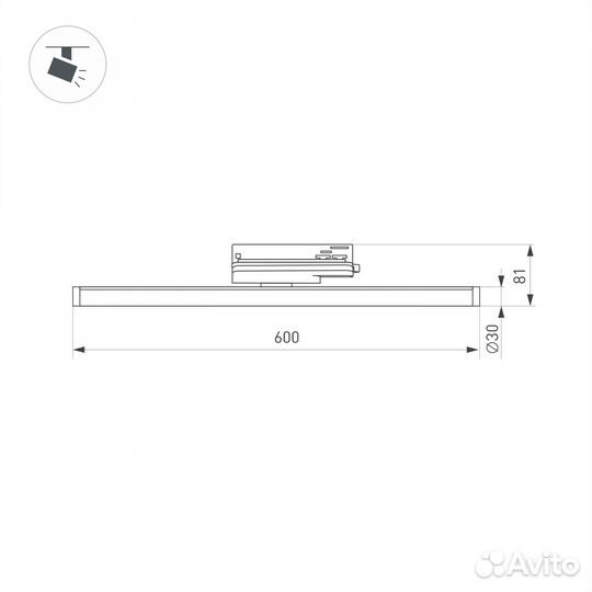 Трековый светодиодный светильник Arlight LGD-Tube-Turn-4TR-L600-20W Day4000 036297