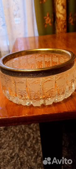 Салатник хрустальный с мельхиором