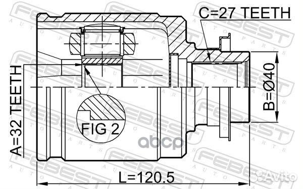 Шрус внутренний перед лев 0311crvlh Febest