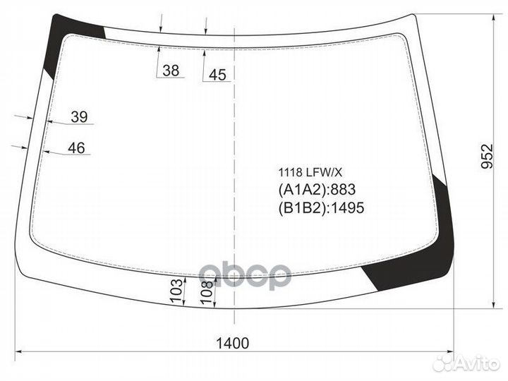 Стекло лобовое LADA Kalina 04-13 / Kalina Sport