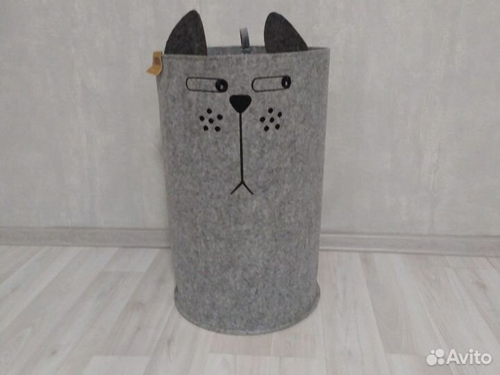 Корзина для хранения Кот из войлока