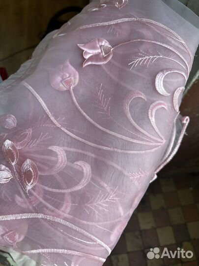 Тюль нежно розовый 2 шт размер по 2.20x2.15