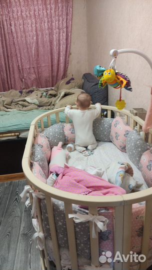 Детская кроватка круглая овальная