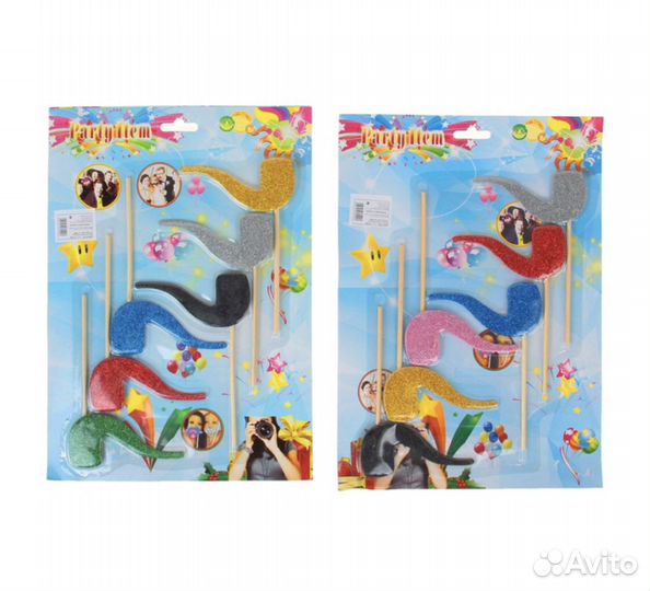 Аксессуары для фотосессии на палочке, 4 предмета: