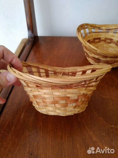 Соломенные тарелочки, корзинка цена за 1шт