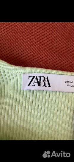 Мятный топ в рубчик Zara