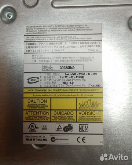 L3 коммутатор Catalyst WS-C3550-48-SMI