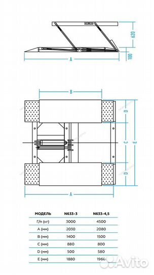Подъемник ножничный 3т (220B,380В)