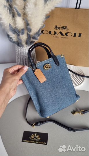 Сумка Coach mini джинсовая