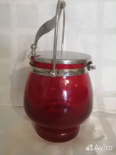 Сахарница цветное стекло СССР. Винтаж