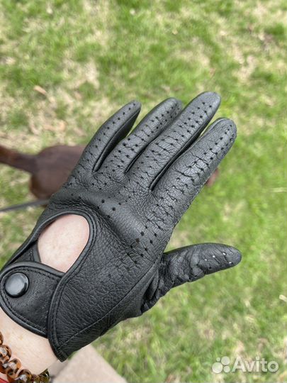 Мужские кожаные перчатки без подкладки