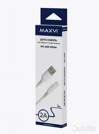 Кабель Maxvi MC-A03 white USB-Lightning