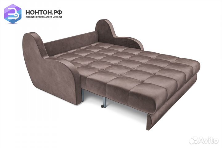 Диван аккордеон Барон вельвет коричневый
