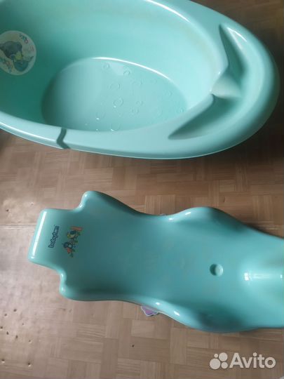 Ванночка для купания с горкой и террметр