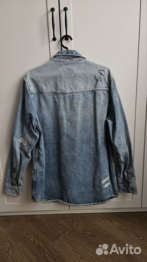 Джинсовая куртка рубашка мужская zara