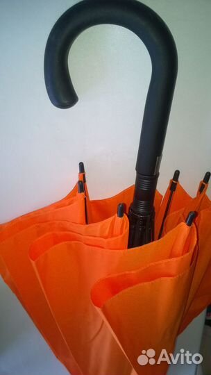 Зонт трость, оранжевого цвета, новый