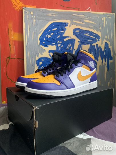 Кроссовки Air Jordan 1 Mid “Lakers”