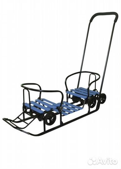 Санки для двойни с колёсами в наличии