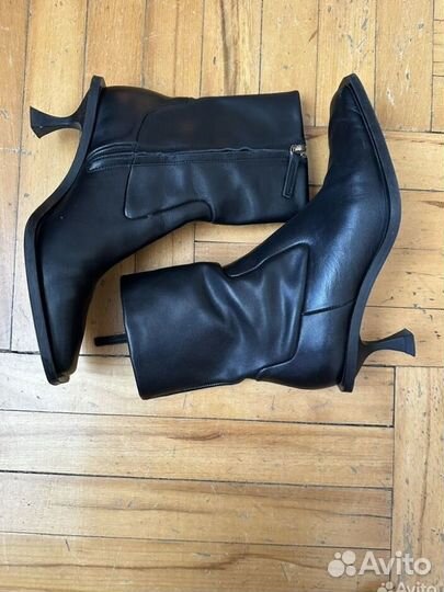 Кожаные ботильены Zara