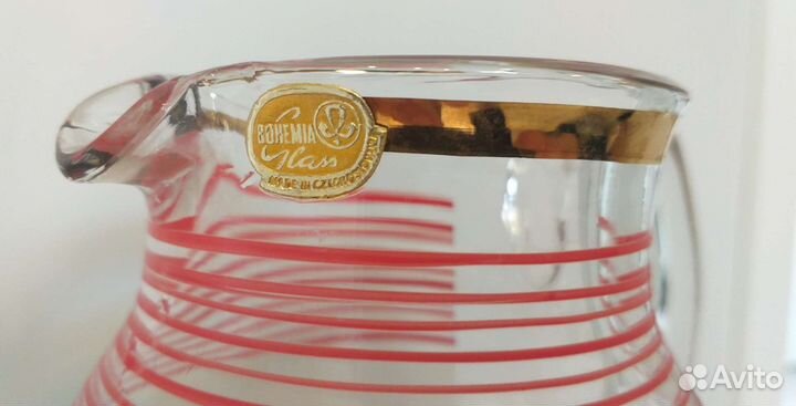 Набор кувшин и стаканы стекло Богемия